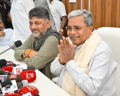 Congress state chief DK Shivakumar and Chief Minister Minister Siddaramaiah