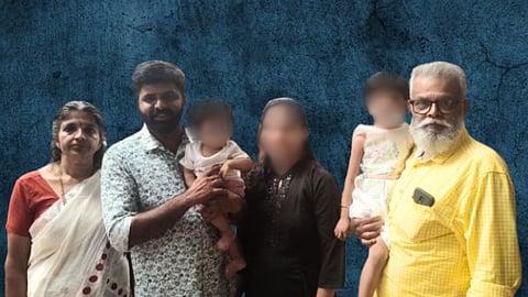 Usha, Kaladharan, Athira* and Unnikrishnan with two children
