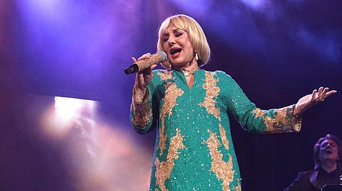 Googoosh performs at Scotiabank Arena on Jan. 17, 2025, in Toronto.