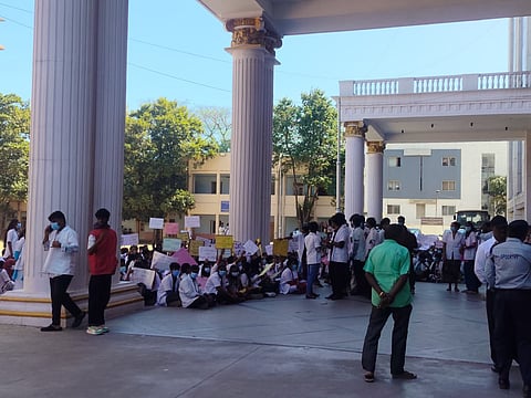 Bengaluru AHS students protest unpaid internship, allege threats of marks deduction