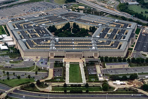 The Pentagon, the headquarters for the U.S. Department of Defense, is seen from the air, Sept. 20, 2025, in Arlington, Va.