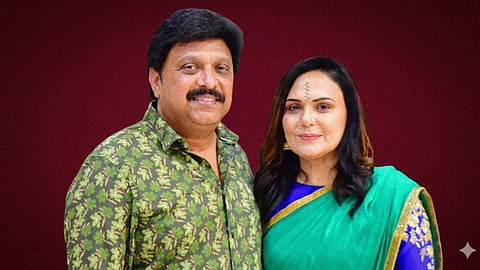 KB Ganesh Kumar and wife Bindu Menon