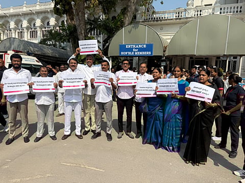 BRS stages protest to demand release of fee reimbursement funds