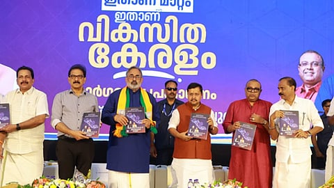 Image featuring the BJP unveiled its manifesto for the Kerala Assembly elections