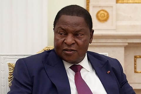 Central African Republic President Faustin Archange Touadera attends a meeting with Russian President Vladimir Putin at the Kremlin in Moscow, Russia, Thursday, March 5, 2026.