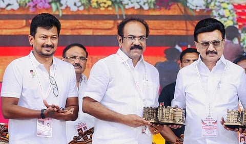 Thangam Thennarasu, TN Minister for Environment & Climate Change flagged by Deputy Chief Minister Udhayanidhi Stalin and Chief Minister MK Stalin.