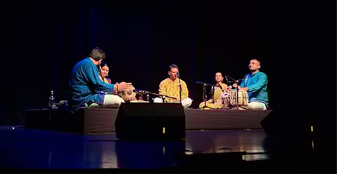 Hindustani and Carnatic music met in a melodic exchange, where artists discussed camaraderie and a shared love for music.