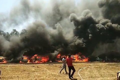 300 cars gutted at Aero India 2019: MoD orders court of inquiry to probe cause of fire