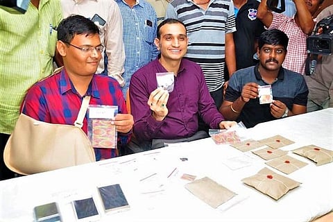SIT officials addressing during an interaction with the media in Hyderabad