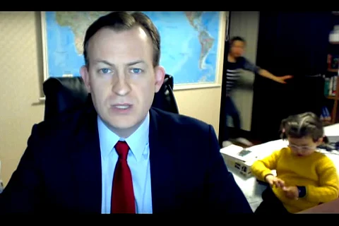 Hilarious video of kids crashing dad's expert analysis on BBC goes viral
