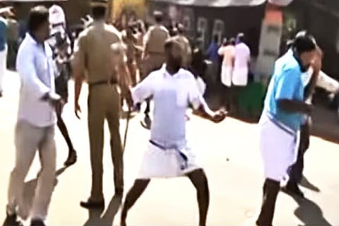 AKG row: Rotten eggs thrown at VT Balram allegedly by CPI (M) workers