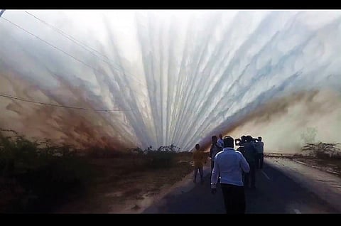 Video: Mission Bhagiratha pipeline bursts in Telangana, officials say nothing to worry