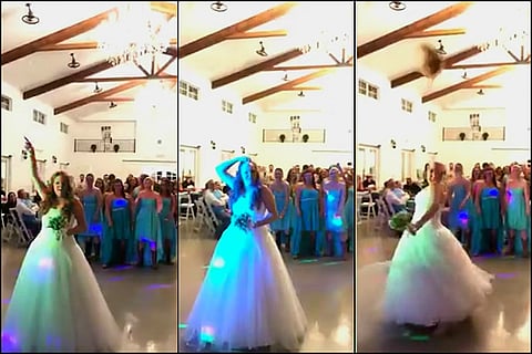 Instead of bouquet, bride decides to throw a wig at wedding. The reason will warm your heart