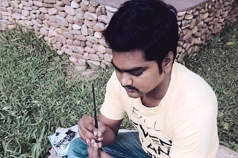 To see this Andhra artist's paintings, you need a magnifying glass