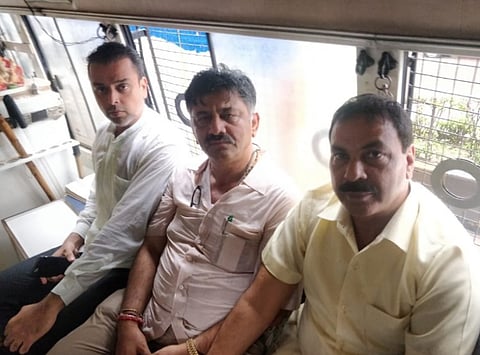 DK Shivakumar refuses to budge from outside hotel: Mumbai police detains him