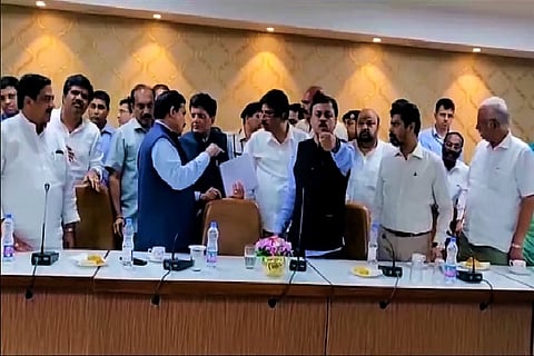 Watch: Ruckus in Delhi as TDP leaders meet union minister over Vizag Railway Zone