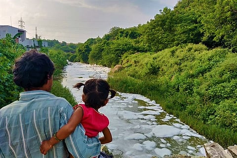 ‘When the smell becomes pungent, we can’t eat’: Residents suffer in Hyd as nala froths