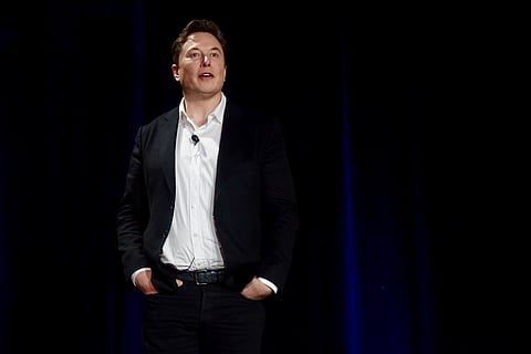 Elon musk, founder of Tesla during a presentation