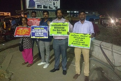 IT union protests TN bus fare hike, demands accessible public transport for all