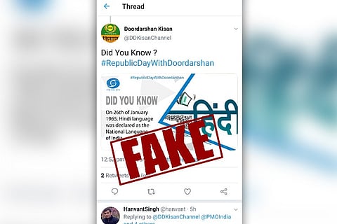 TNM fact check: Hindi has never been India's national language as Doordarshan claimed