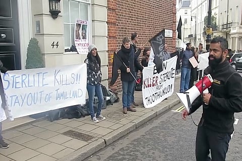 'Can you hear the voice of Tamils?’: Sterlite protests outside Vedanta founder’s house in UK