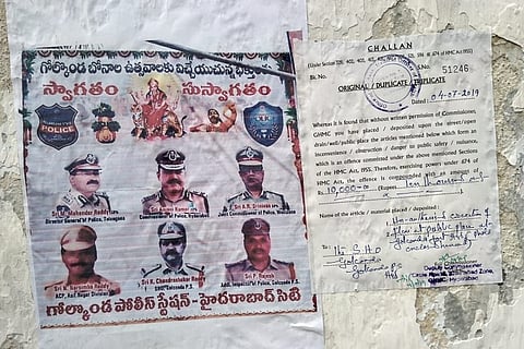 Hyderabad municipal body issues Rs 10,000 challan to police, later withdraws it
