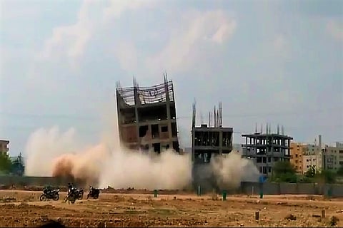 Video: Hyderabad municipal corporation tries to 'implode' illegal building, fails