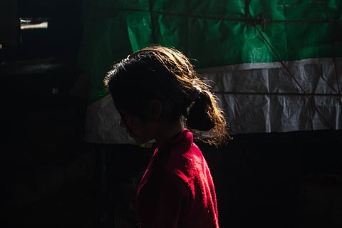 Silhouette of girl child