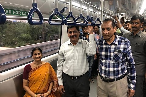 Governor ESL Narasimhan takes surprise ride with wife on Hyderabad Metro
