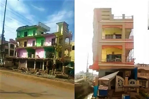 Video: Evacuated three-storied building collapses in Guntur amid road widening works