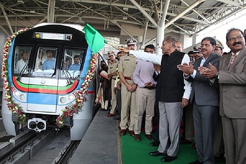 Hyderabad Metro rolls into IT hub as Governor flags off Ameerpet-Hitec city stretch