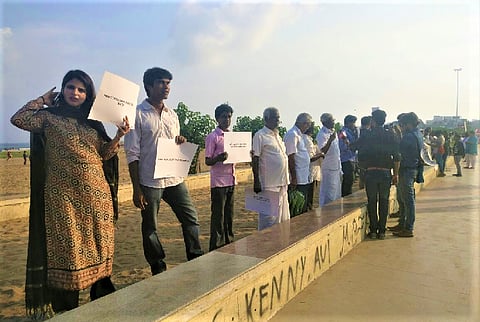 Residents of Chennai form human chain to 'Save Ennore Creek'
