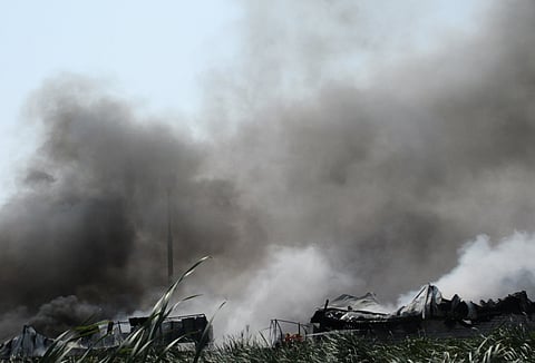 Ground report: Massive fire breaks out in plastic manufacturing unit in Vijayawada