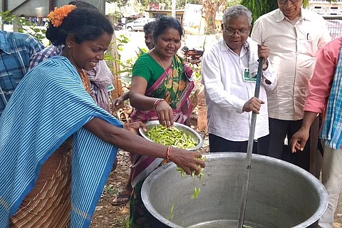 Polavaram project: Displaced adivasis step up protest, cook meal outside ITDA office