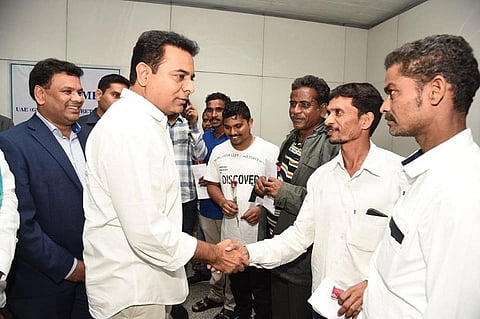 KTR meets Telangana migrants who returned from UAE, urges Indians to use Amnesty scheme