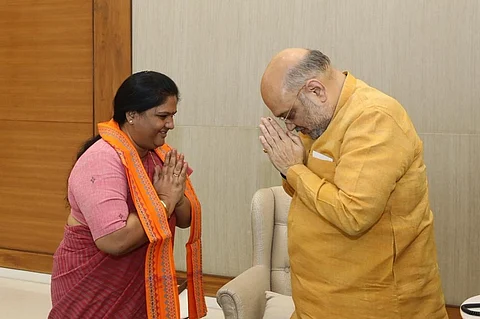 Former Andhra MP Kothapalli Geetha joins BJP after meeting Amit Shah