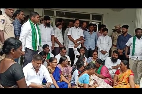 ST Sangham groups protest against police brutality in Hyderabad's LB Nagar