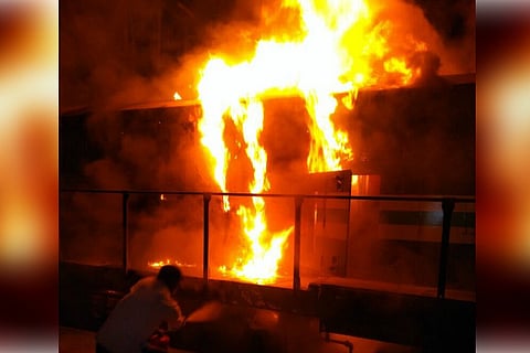 Local train's engine catches fire at Hyderabad station, throws schedule out of gear