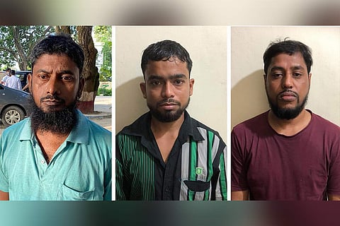 Three of the men arrested by NIA