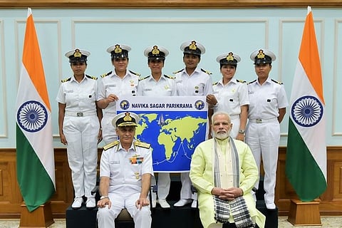 Around the world in 8 months: All-women crew of the Indian Navy sets off to face rough seas