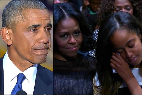 Watch: Barack Obama moves Michelle, Malia to tears in an emotional farewell address