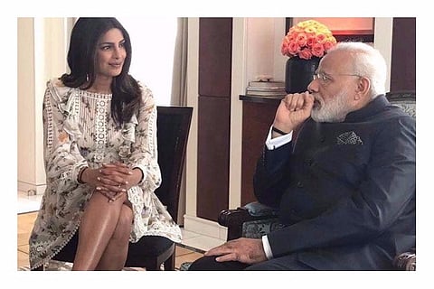 Priyanka Chopra posts picture of meeting with PM Modi, trolls take offence at her legs