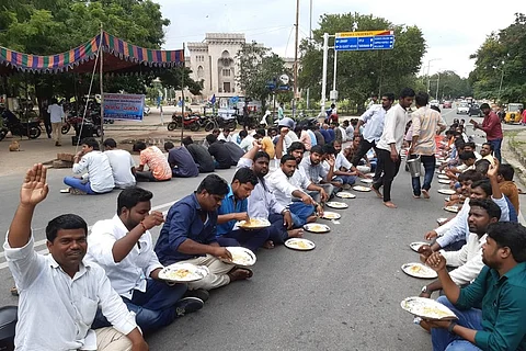 Once with KCR, striking RTC staff take on protests reminiscent of Telangana movement