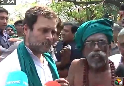 Photo-ops galore: Rahul Gandhi makes appearance at Tamil Nadu farmers’ protest in Delhi