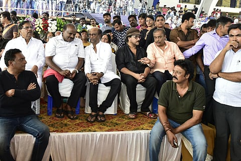 Actors, politicians, fans gather in Bengaluru to pay homage to ‘rebel star’ Ambareesh