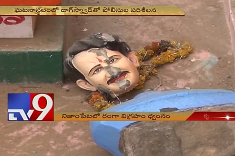Andhra Kapu leader Vangaveeti Mohana Ranga's statue vandalised