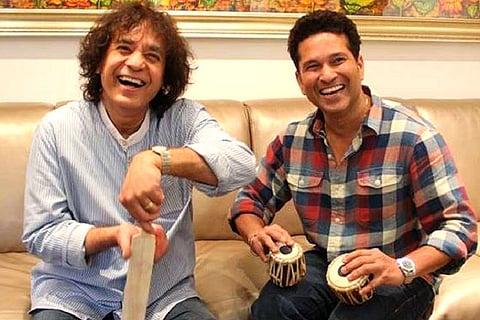 Watch: When Zakir Hussain and Sachin shared the stage to create a delightful musical jugalbandi