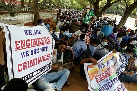 Students from Sri Sai Ram College allege they were attacked by goons