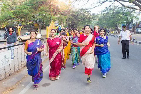 In pictures: Why over a hundred Bengaluru women ran a marathon in sarees