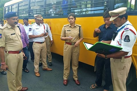 As schools re-open in Hyderabad, over 500 vehicles ferrying students booked